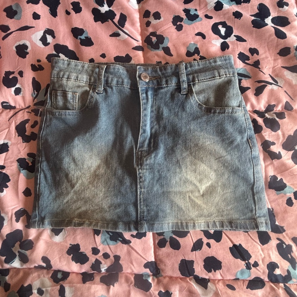 Forever 21 Washed Blue Denim Mini Skirt